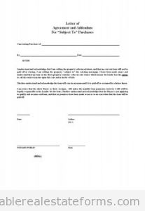 Real Estate Purchase Agreement on St Letter Of Agreement   Buy   Printable Real Estate Forms