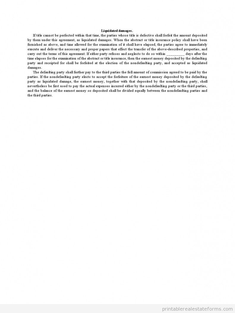 Sample Liquidated Damages Forms Liquidated Damages