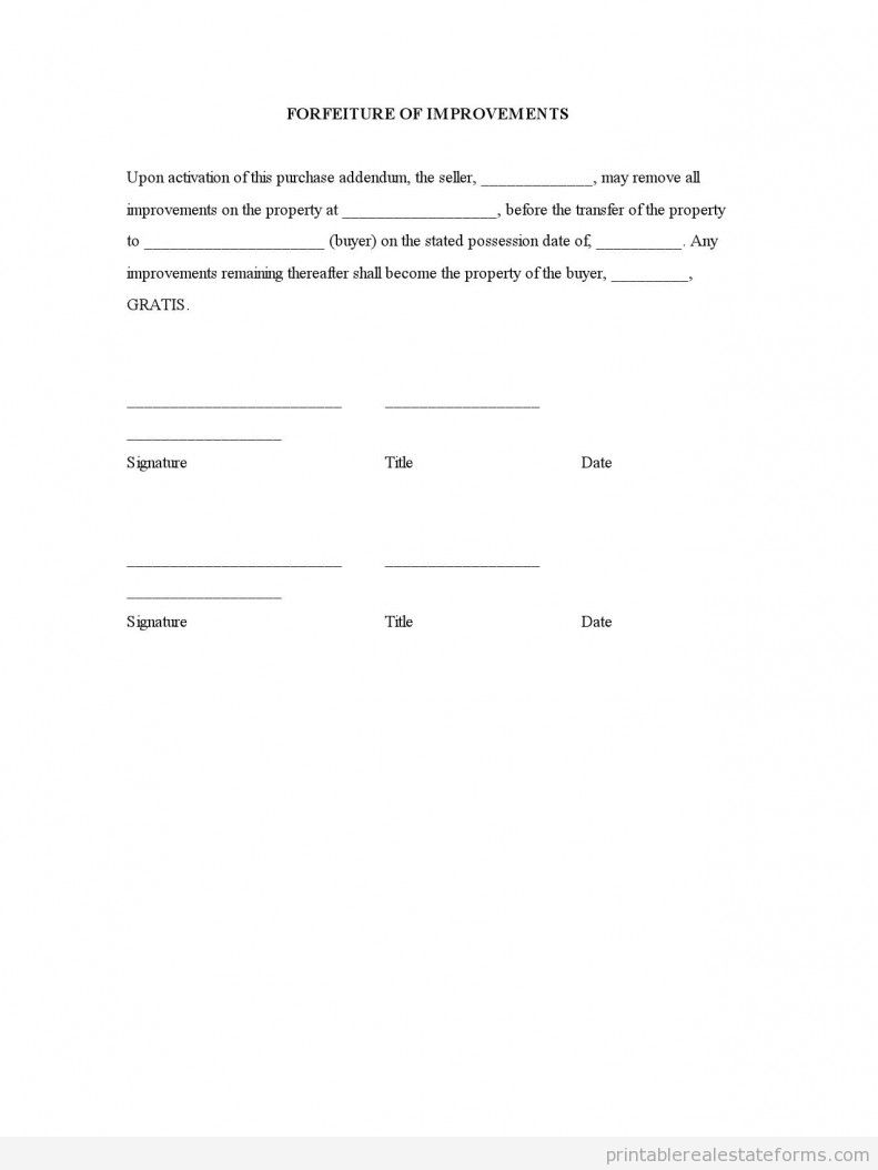Forfeiture of Improvements