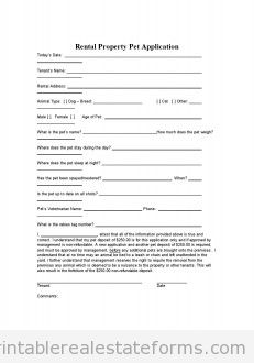 Rental Property Pet Application