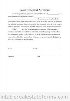 security deposit agreement