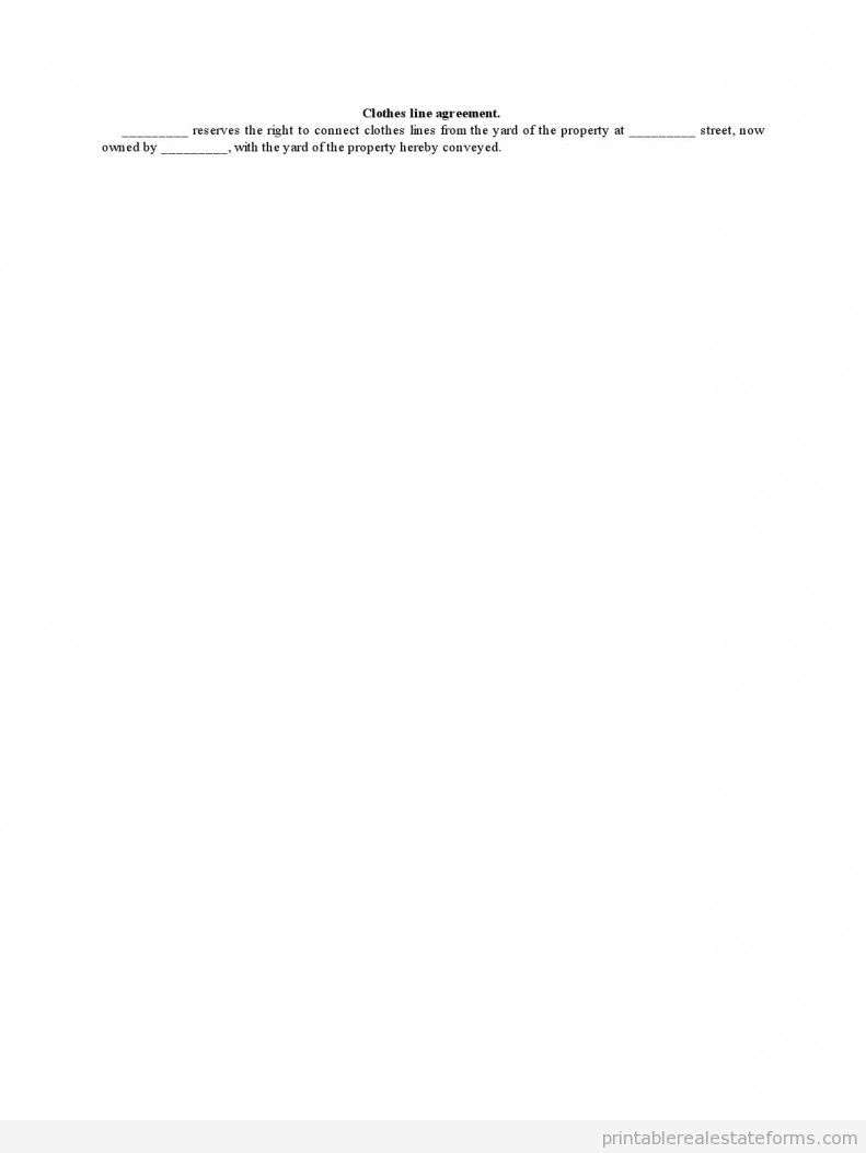 Clothes Line Agreement