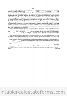 Affidavit re Title - Corporation Affidavit re Title - Corporation