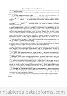 Agreement Between Contractor and Subcontractor Agreement Between Contractor and Subcontractor