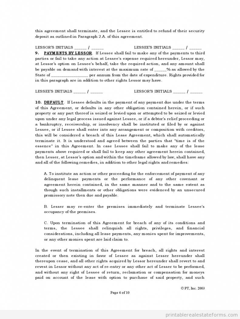 Free Standard Lease Agreement Standard Rental Agreement