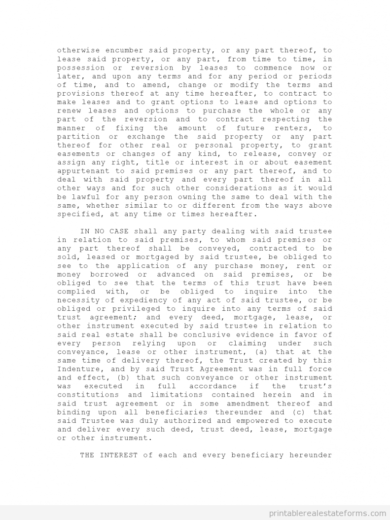 Warranty Deed To TrusteeLease Options (Printable Form)