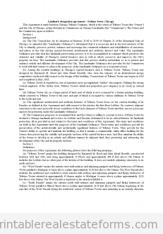 Landmark Designation Agreement-Tribune Tower, Chicago Landmark Designation Agreement-Tribune Tower, Chicago