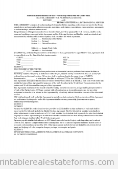 Professional Environmental Services·General Agreement with  Professional Environmental Services·General Agreement with