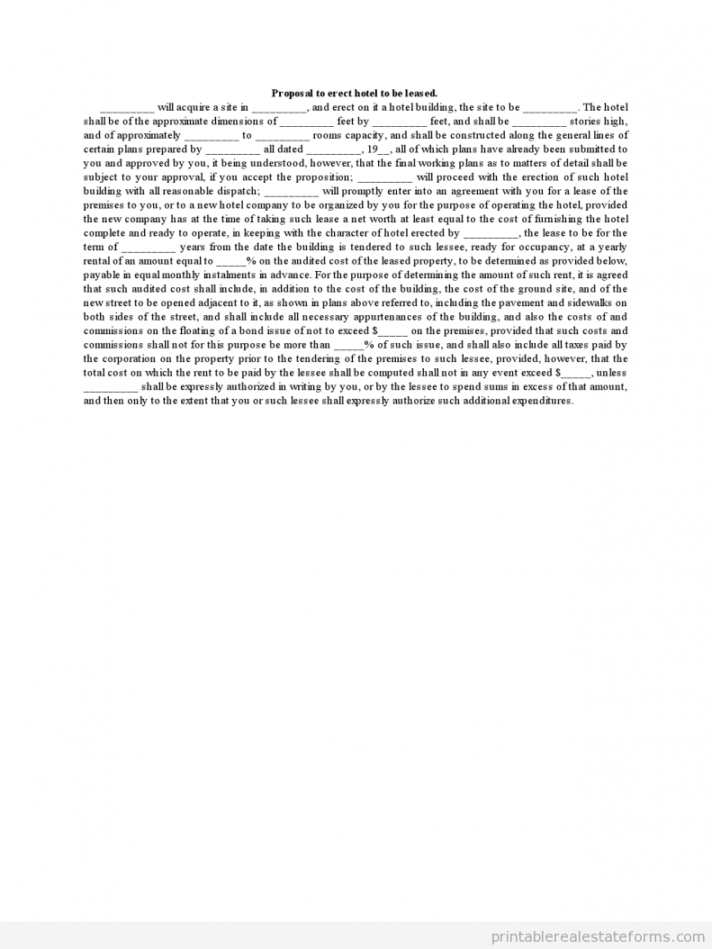 Sample Proposal to Erect Hotel to Be Leased Forms Proposal-to-Erect-Hotel-to-Be-Leased0001
