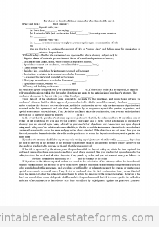 Purchaser to Deposit Additional Sums after Objections to Ti Purchaser to Deposit Additional Sums after Objections to Ti