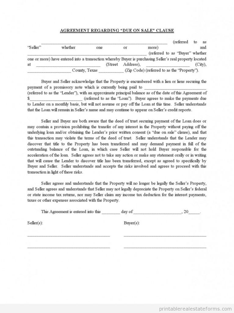 Sample CYA- Due On Sale Forms CYA-DueOnSale