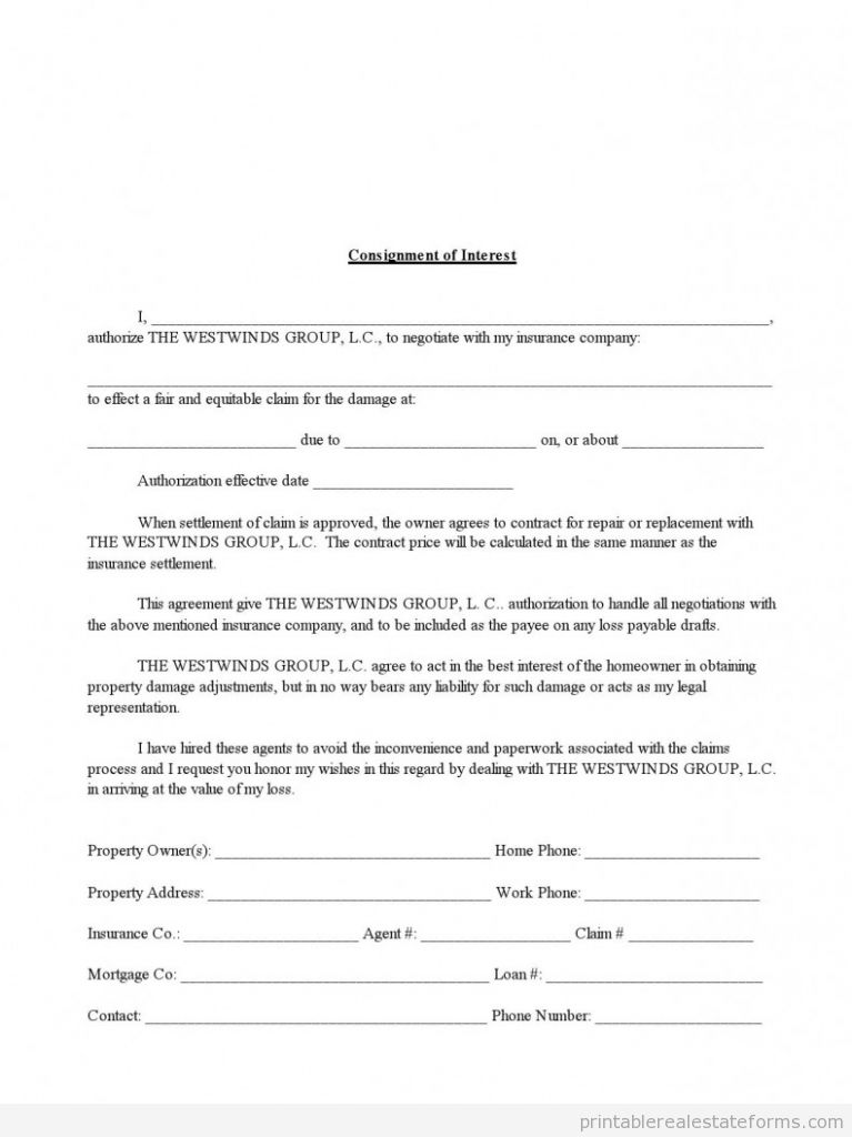 Sample Consignment of Interest in Insurance Claim-Assorted Legal Forms Forms Consignment of Interest in Insurance Claim