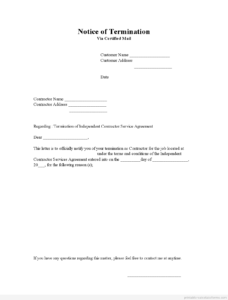Notice Of Termination