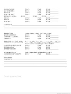 PROPERTY INSPECTION CHECKLIST