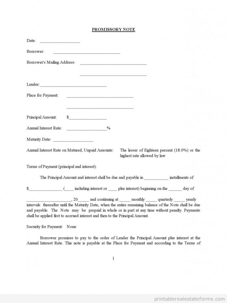 Sample Promissory Note-Assorted Legal Forms Forms PromissoryNote