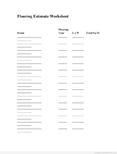Prop Insp - Flooring Estimate Worksheet