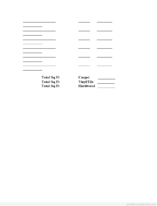 Sample Prop Insp - Flooring Estimate Worksheet0002 Template Form