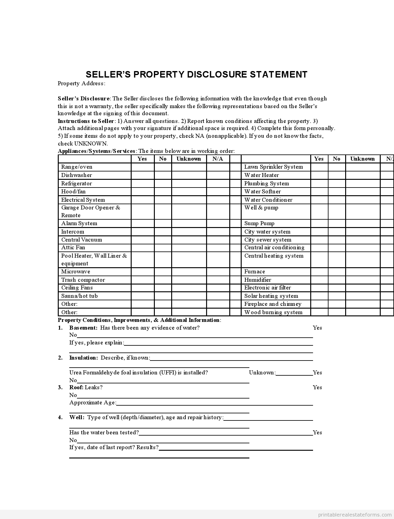 SELLER Property Disclosure Statment0001